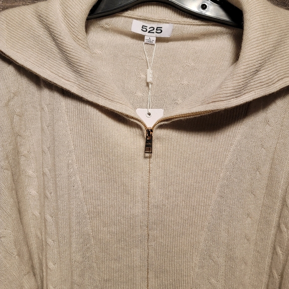 Women's 525 America Cashmere Quarter Zip Sweater size LARGE NWT - Picture 3 of 4
